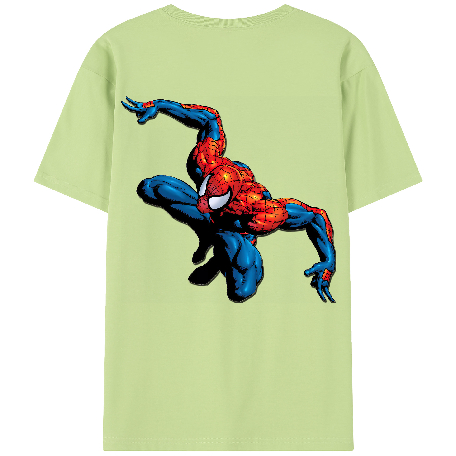 （画像用） Spider Man スパイダーマン 綿100％半袖Tシャツ（背面プリント）